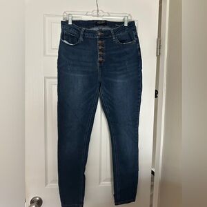 Judy Blue Dark Blue High-Rise Button-Fly Jeans